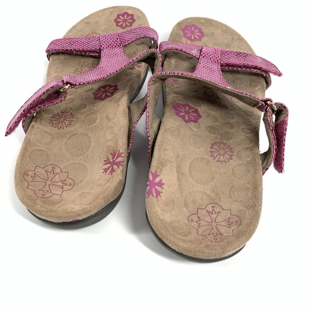 Orthaheel Molly Faux Snakeskin Leather Orthopedic Comfort Sandals 7 Women Purple - Picture 3 of 7